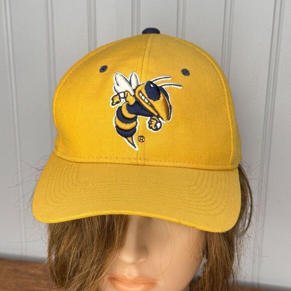 Vintage 90s Zephyr Zfit Georgia Tech Yellow Jackets Buzz Hat Cap Size 7 - Picture 1 of 9